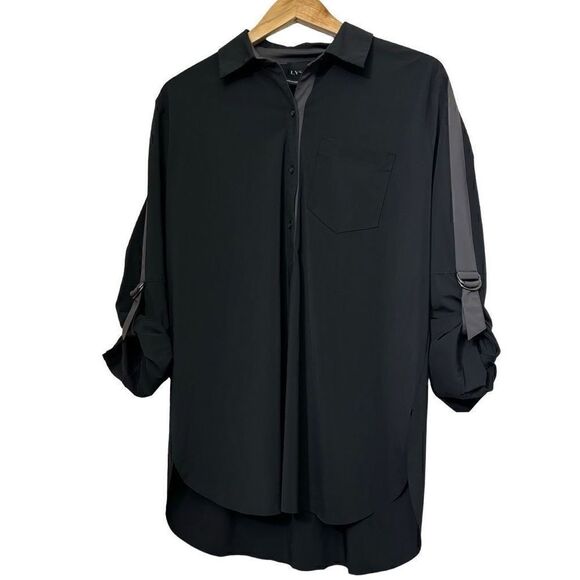 Lysse black button down wrinkle free shirt small - Picture 2 of 14